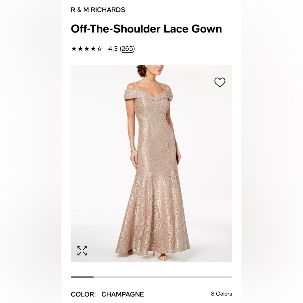 ✨ R & M Richards Off the Shoulder Lace Gown ✨🤩